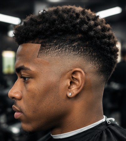 Concept image of a skin fade haircut