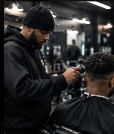 Concept image of a barber working